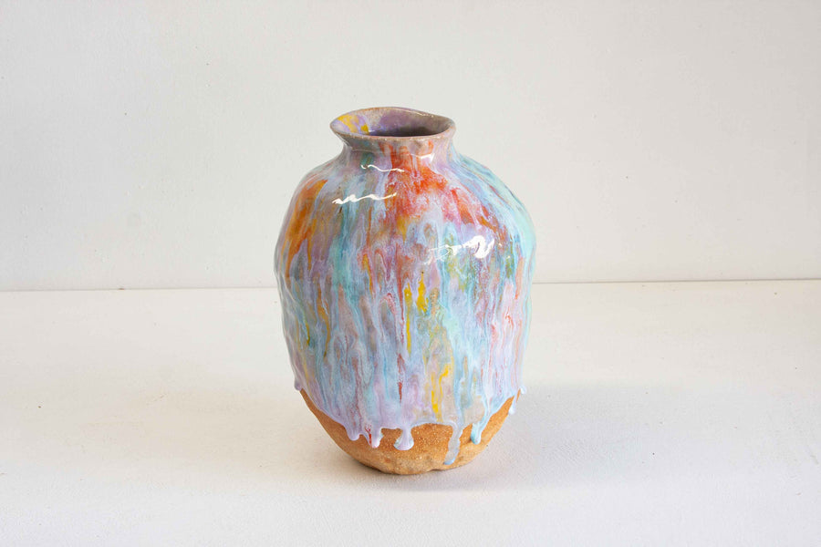 handmade ceramic multicoloured large vase