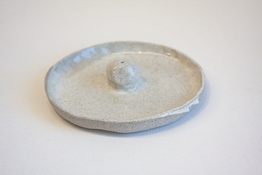 Seconds Sale Handmade Incense Holder - Speckled White