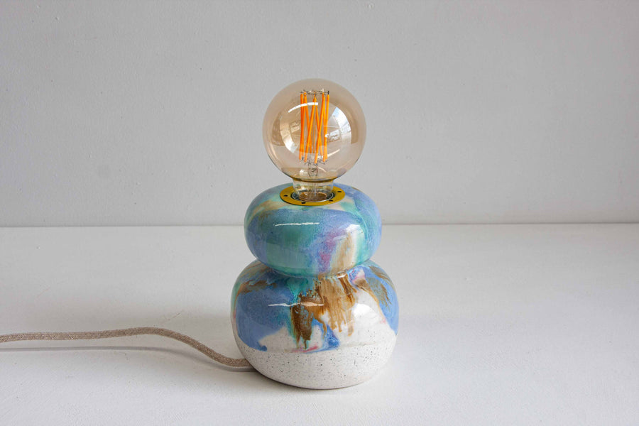 Handmade Ceramic Table Lamp - Rainbow