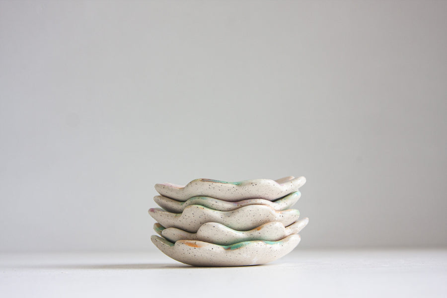 handmade ceramic petal mini plate