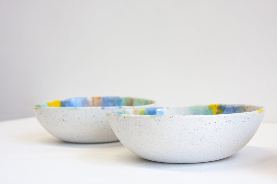 Handmade Ceramic Pasta Bowl - Rainbow