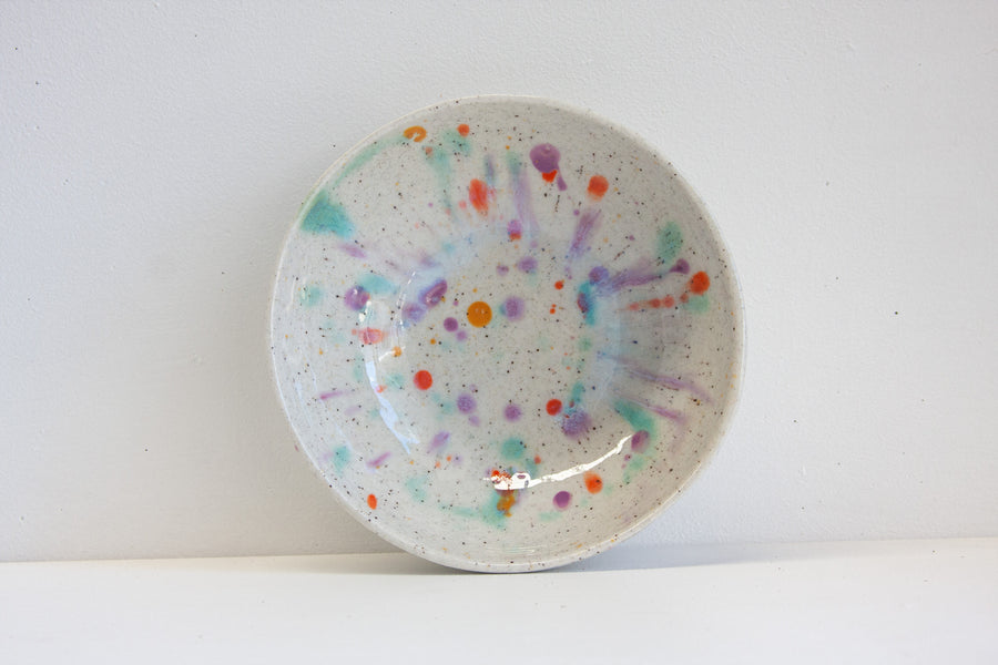 Handmade Ceramic Pasta Bowl - Splatter Colour Theory