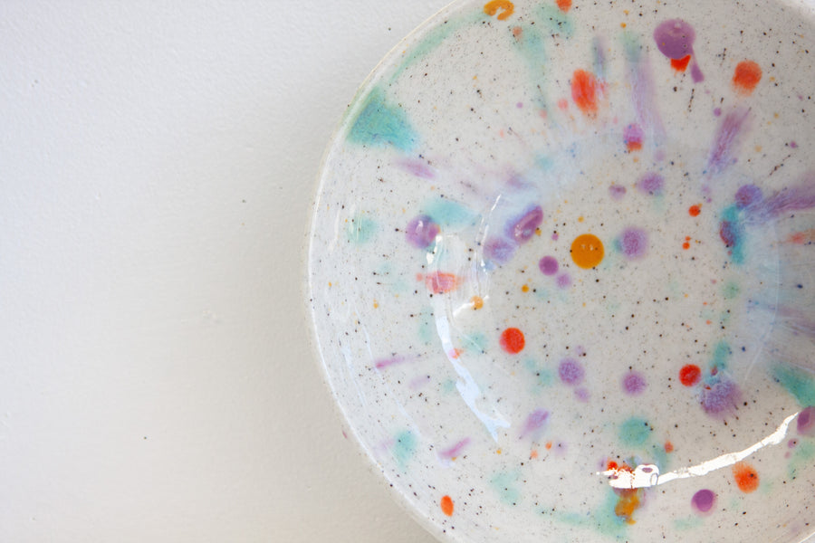 Handmade Ceramic Pasta Bowl - Splatter Colour Theory