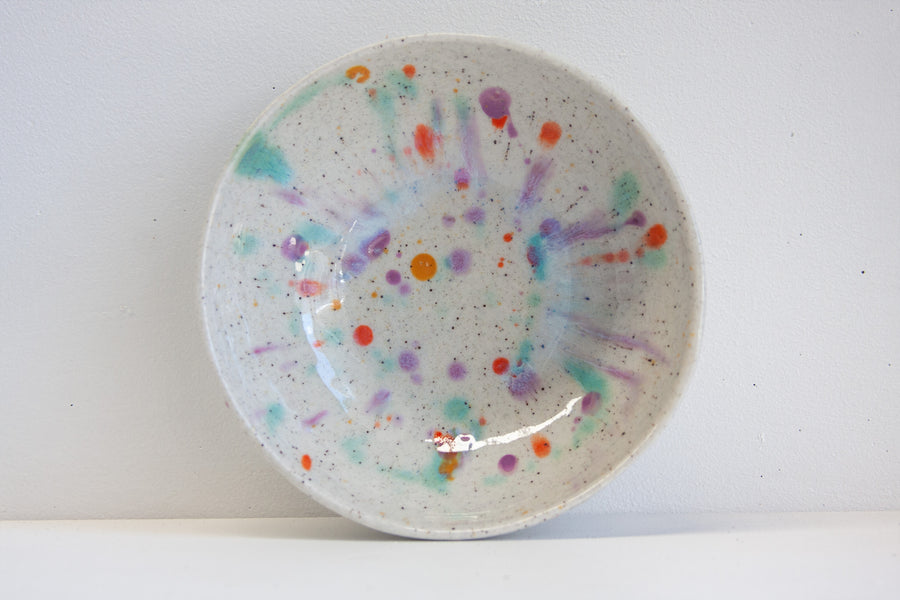 Handmade Ceramic Pasta Bowl - Splatter Colour Theory