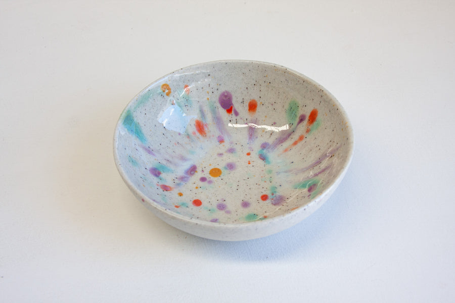 Handmade Ceramic Pasta Bowl - Splatter Colour Theory