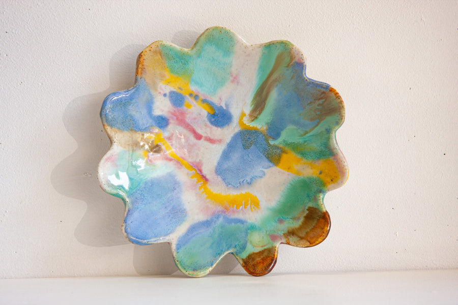 Handmade Ceramic Petal Bowl - Rainbow