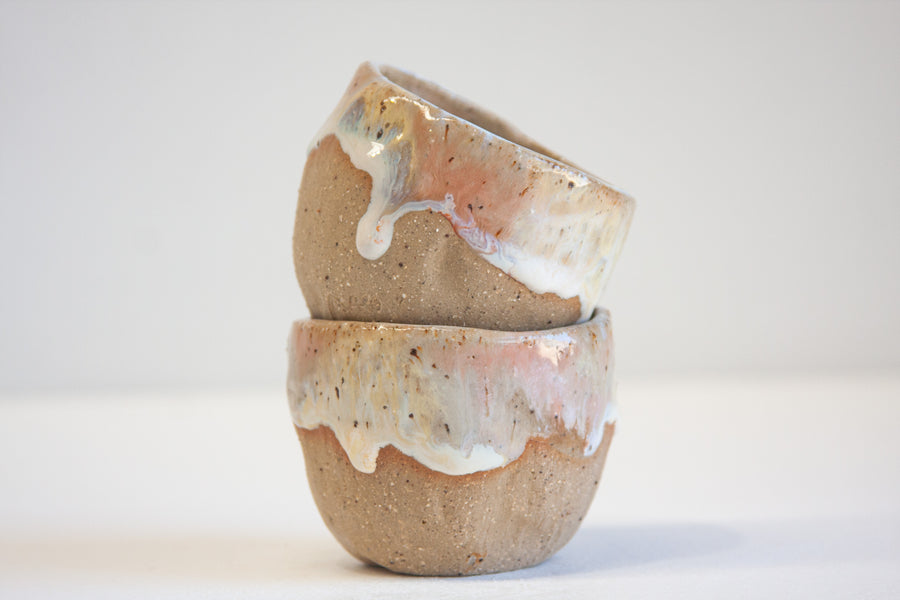 Handmade Ceramic Espresso Pinch Cup - Marshmallow