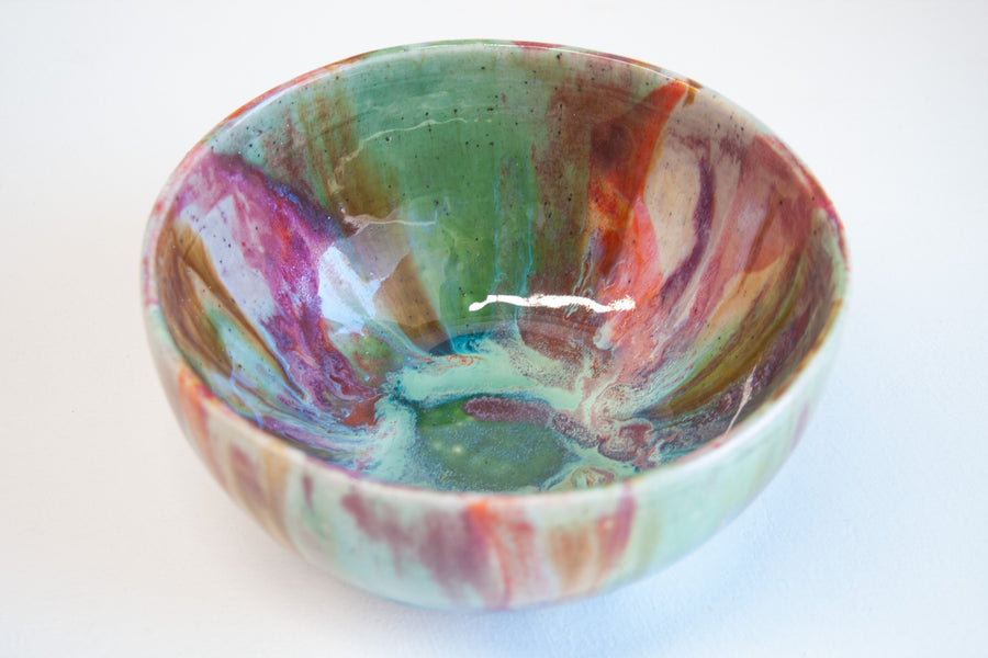 Seconds Sale Handmade Ceramic Serving Bowl - Rose Pistachio