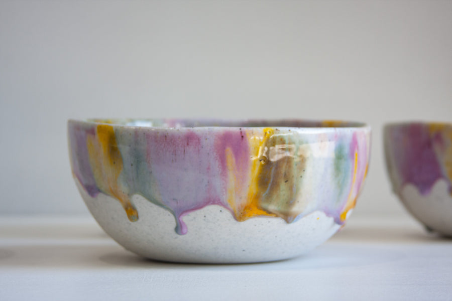 Seconds Sale Handmade Ceramic Serving Bowl - Pansy