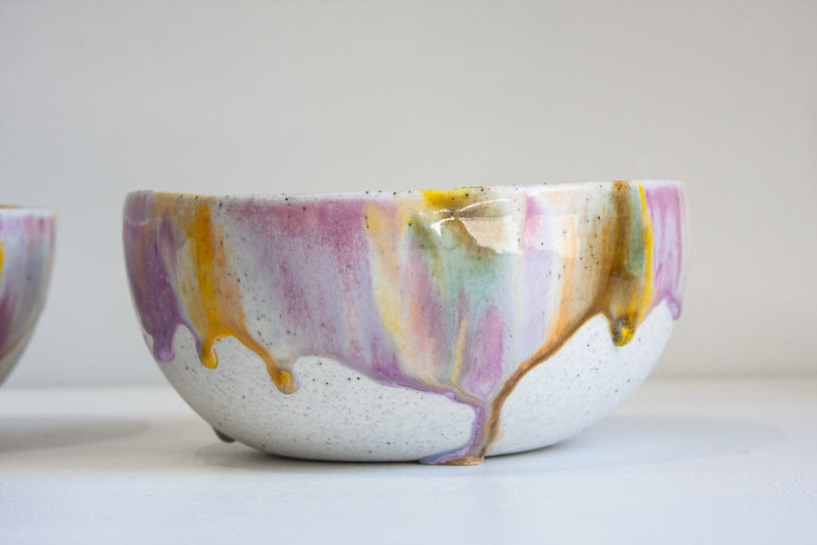 Seconds Sale Handmade Ceramic Serving Bowl - Pansy