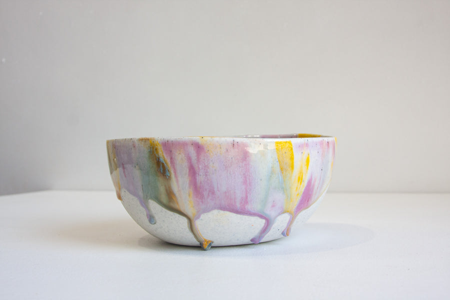 Seconds Sale Handmade Ceramic Serving Bowl - Pansy