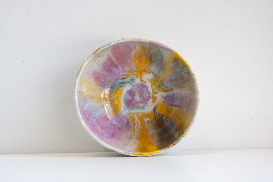 Seconds Sale Handmade Ceramic Serving Bowl - Pansy