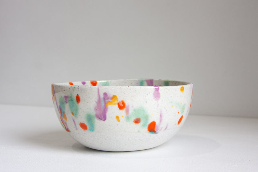 Handmade Ceramic Serving Bowl - Splatter Colour Theory