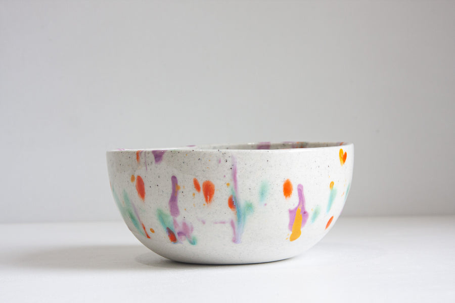 Handmade Ceramic Serving Bowl - Splatter Colour Theory