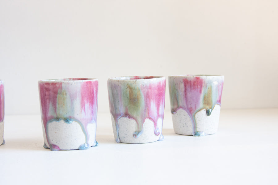 Seconds Sale Handmade Ceramic Tumbler Cup - Purple & Blue
