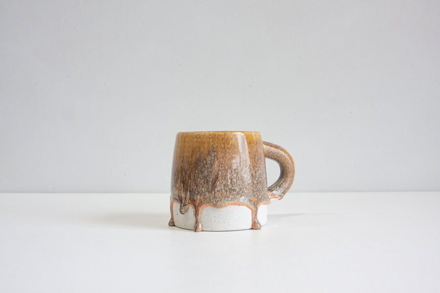 handmade ceramic brown and peach large mug