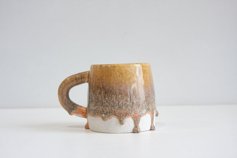 Handmade Ceramic Large Mug - Amber & Peach