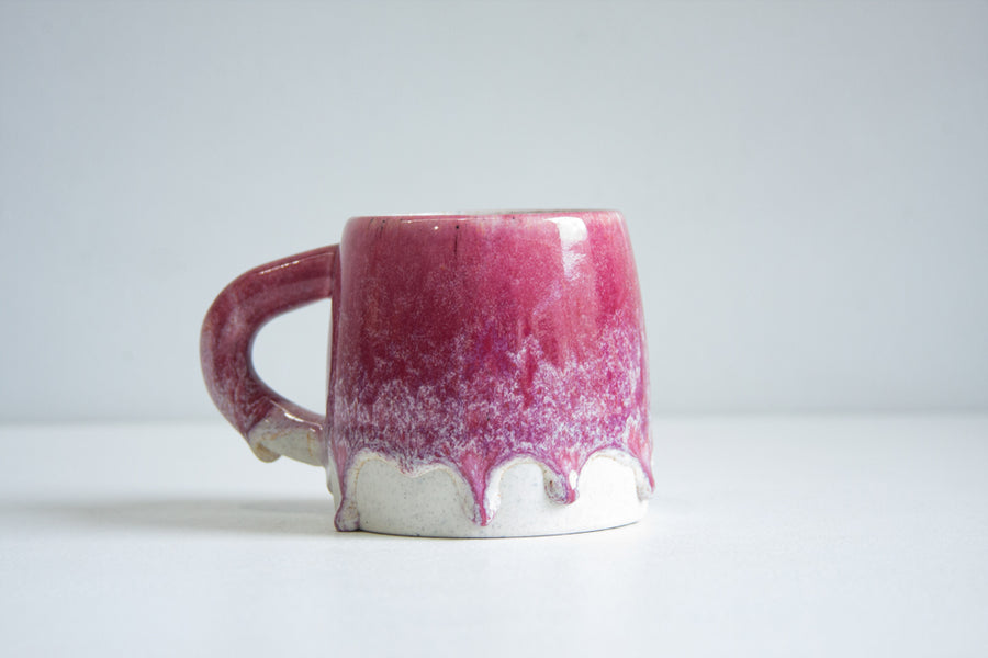 handmade ceramic dark pink large mug