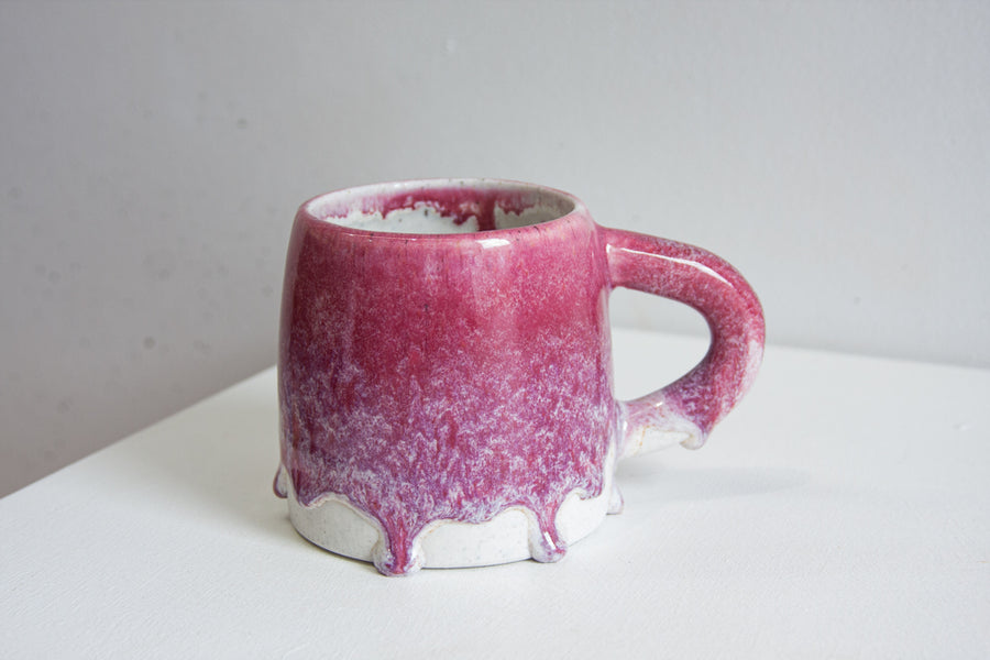 handmade ceramic dark pink large mug