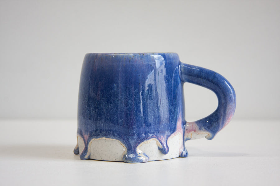 Handmade Ceramic Large Mug - Mid Blue & Purple