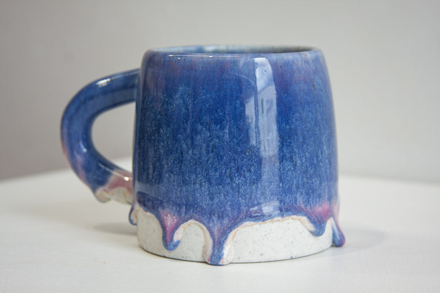 Handmade Ceramic Large Mug - Mid Blue & Purple