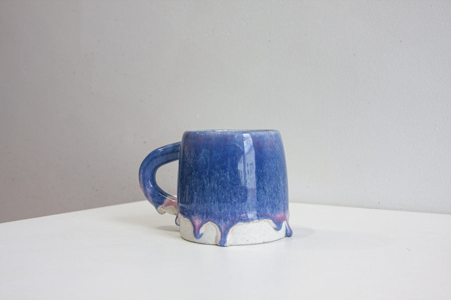 handmade ceramic blue and purple large mug