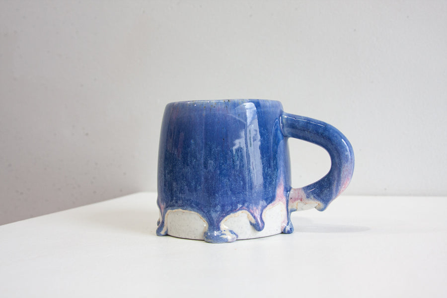 Handmade Ceramic Large Mug - Mid Blue & Purple