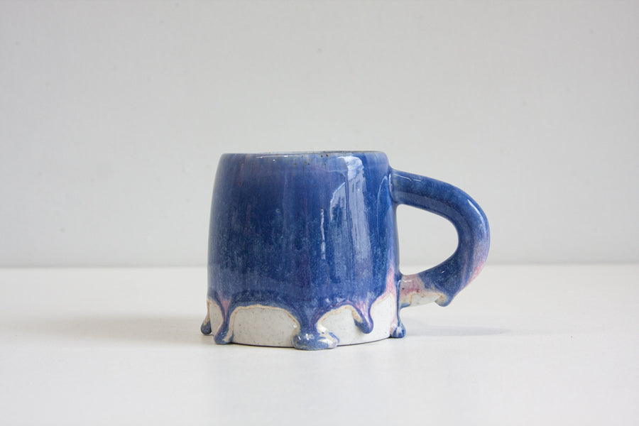 Handmade Ceramic Large Mug - Mid Blue & Purple