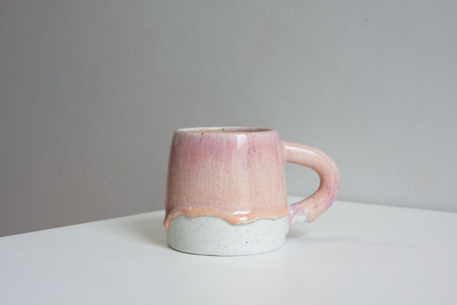 handmade ceramic purple and peach large mug