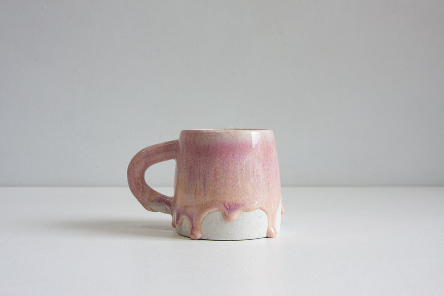 handmade ceramic peach and ourple la