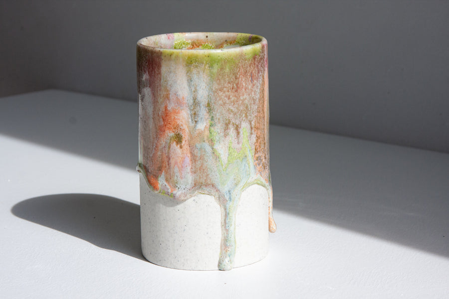 Handmade Ceramic Large Cylinder Vase - Blossom