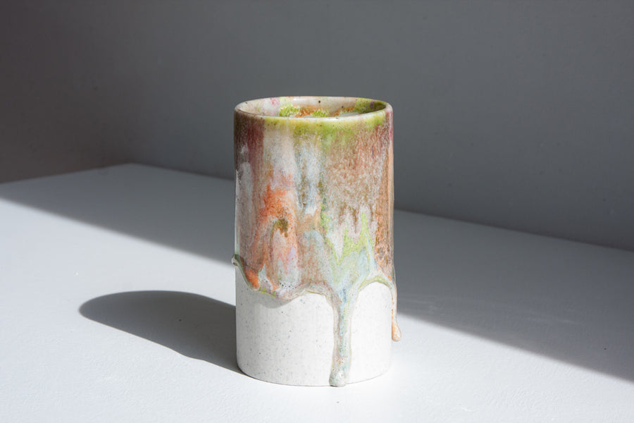 Handmade Ceramic Large Cylinder Vase - Blossom