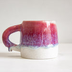 handmade ceramic large mug glazed in dark pink