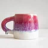 handmade ceramic large mug glazed in dark pink
