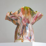 handmade ceramic table lamp on plinth shown from below 