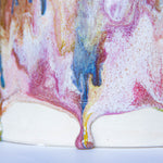 zoomed in photo of glaze detail on handmade ceramic table lamp
