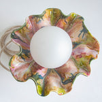 handmade ceramic table lamp shown from above