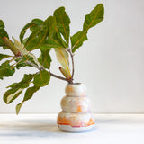 handmade ceramic sculptural pink, cream vase