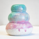 Handmade Ceramic Small Smoosh Vase - Purple & Blue