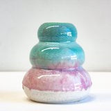 Handmade Ceramic Small Smoosh Vase - Purple & Blue