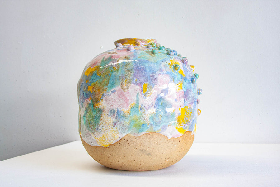 Handmade Ceramic Large Vase - Rainbow