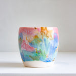 handmade ceramic pastel rainbow planter