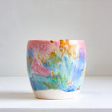 handmade ceramic pastel rainbow planter