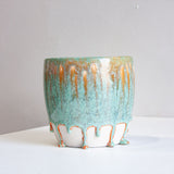 Handmade Ceramic Classic Planter - Seafoam & Peach