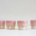 handmade ceramic peach and purple cup