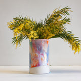 Seconds Sale Handmade Ceramic Cylinder Vase - Fairy Floss