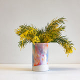Seconds Sale Handmade Ceramic Cylinder Vase - Fairy Floss