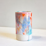Seconds Sale Handmade Ceramic Cylinder Vase - Fairy Floss