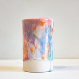 Seconds Sale Handmade Ceramic Cylinder Vase - Fairy Floss