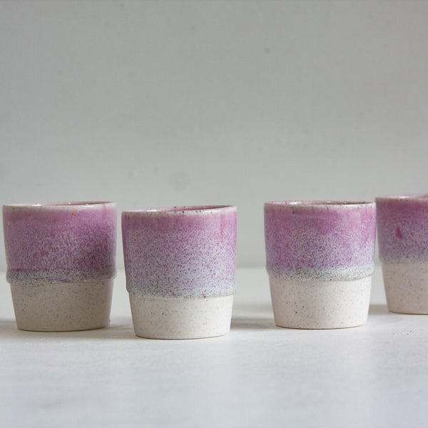 handmade ceramic purple espresso cup 